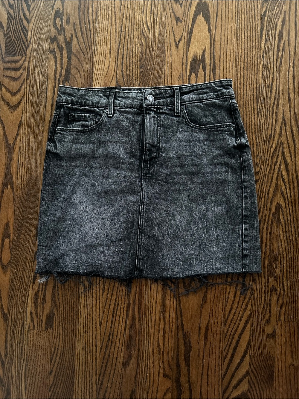 Old Navy Black Washed Denim Mini Skirt
